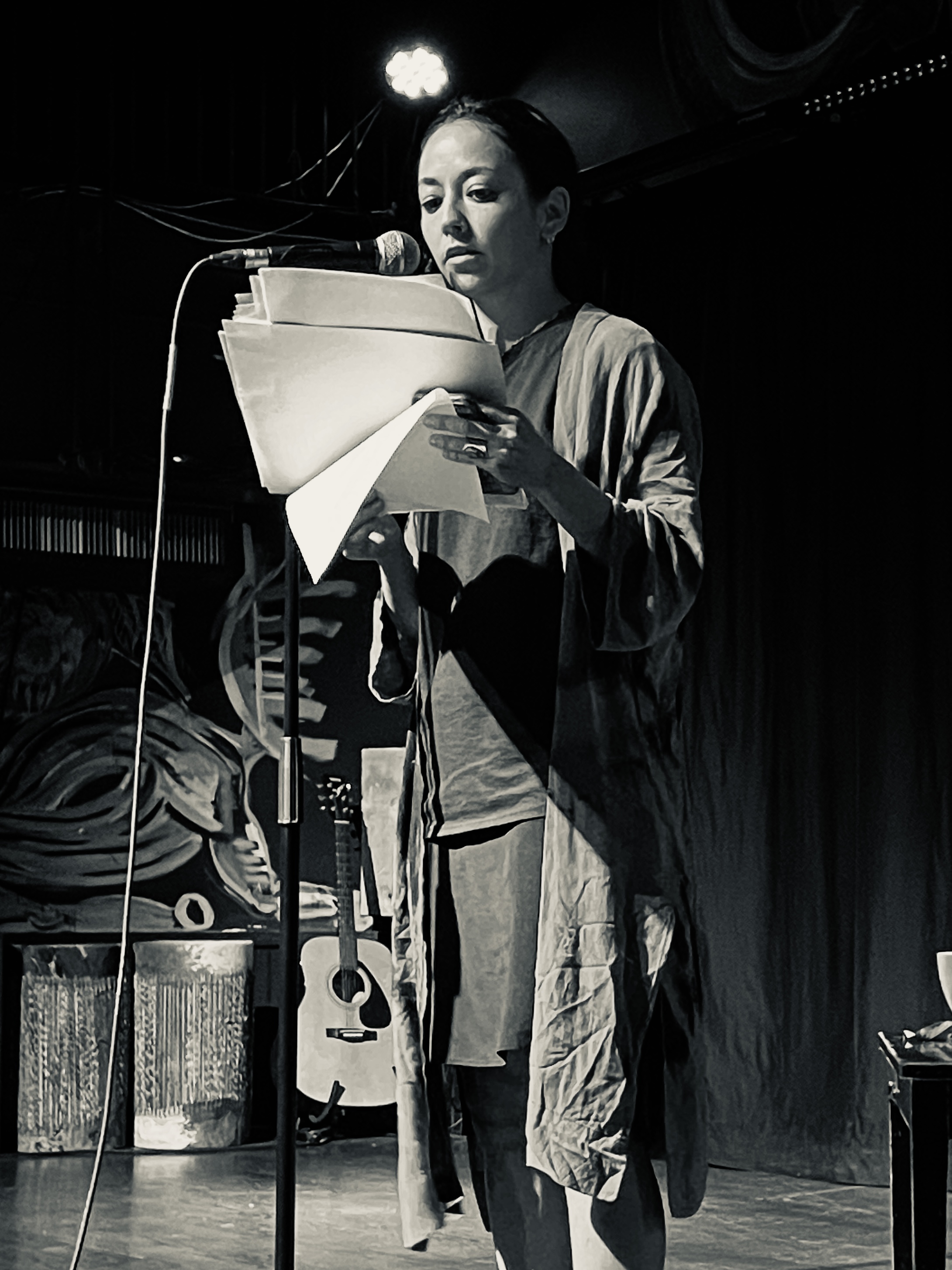 Lucía Hinojosa Gaxiola reading at the New Orleans Poetry Festival