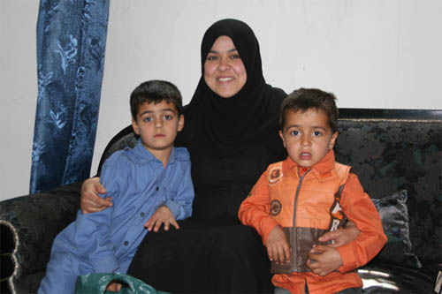 refugee widow and children